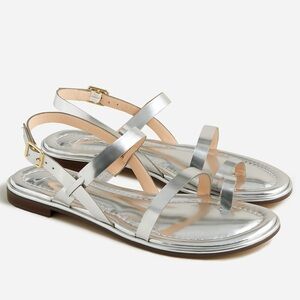 J.Crew Menorca toe-ring slingback sandals in silver